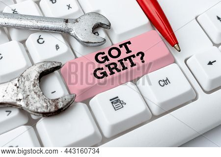 Text Sign Showing Got Grit Question. Internet Concept A Hardwork With Perseverance Towards The Desir