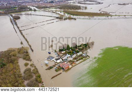 Aerial Drone Photo Of The Town Of Allerton Bywater Near Castleford In Leeds West Yorkshire Showing T