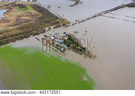 Aerial Drone Photo Of The Town Of Allerton Bywater Near Castleford In Leeds West Yorkshire Showing T