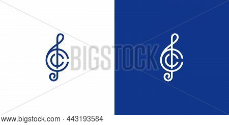 Modern And Elegant C Initials Music Logo Design 2