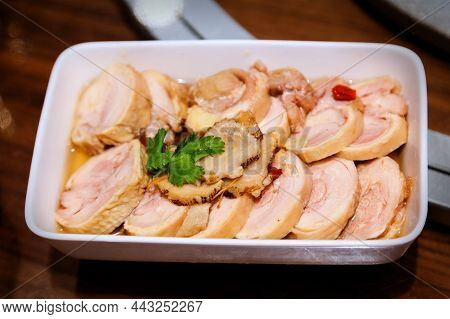 Famous Shanghai Chinese Cuisine Known As Drunken Chicken Is A Dish Of Steamed Chicken That Has Been 
