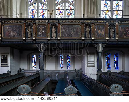 Flensburg, Germany - May 27, 2021: The Interior Of The St Jurgen Church At Juergensby In Flensburg, 