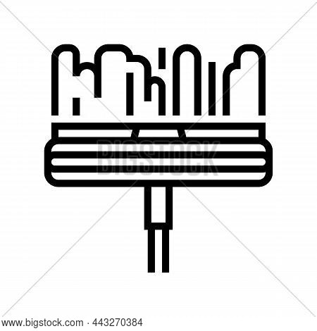 Window Cleaning Accessory Squeegee Line Icon Vector. Window Cleaning Accessory Squeegee Sign. Isolat
