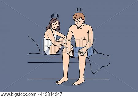 Problems In Close Communication Concept. Young Frustrated Man With Negative Messy Emotions Sitting O