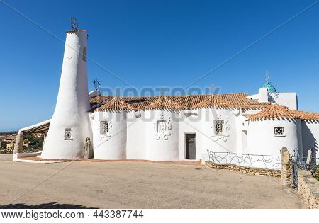 An Old And Typica Church, The Church Stella Maris In Porto Cervo, Costa Smeralda, Sardinia, Italy, I