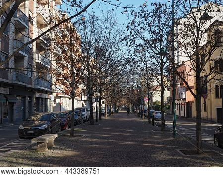 Chivasso, Italy - Circa December 2021: Viale Giacomo Matteotti Boulevard