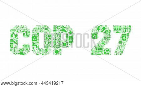 Cop 27 Sign Concept With A White Background