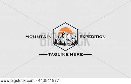 Vector Vintage Of Mountain And Outdoor Adventure Logo