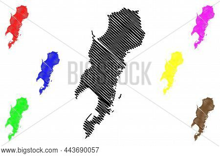 Mumbai City District (maharashtra State, Konkan Division, Republic Of India) Map Vector Illustration