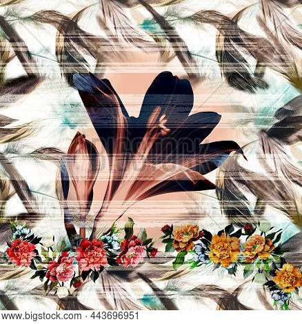 Digital Effects. Multicolor Abstract Background. Colorful Pattern.textile Fabric Print Pattern, Cush