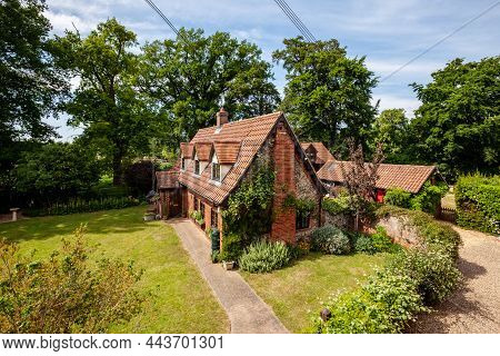Whepstead, Suffolk, England - June 2 2020: Elevated Image Looking Down On The Old Peartree Whepstead