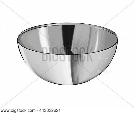 Serving Bowl For Food From Multicolored Paints. Splash Of Watercolor, Colored Drawing, Realistic