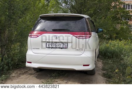 Kazakhstan, Ust-kamenogorsk, June 25, 2021: Toyota Estima Previa. Old Japanese Car