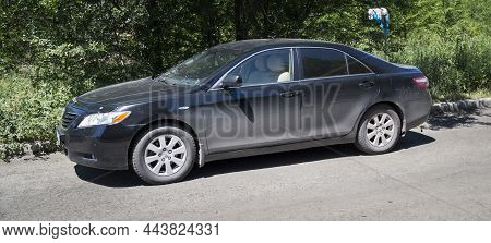 Kazakhstan, Ust-kamenogorsk, June 26, 2021: Toyota Camry Xv40. Black Japanese Car