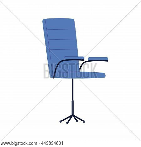 Modern Desk Chair With Soft Seat, Padded Armrests. Office Interior Mid-back Swivel Armchair Design W