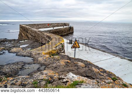 Rossle Castle At Easky Pier In County Sligo - Republic Of Ireland.