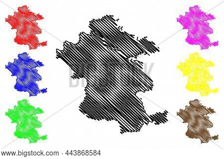 Narmada District (gujarat State, Republic Of India) Map Vector Illustration, Scribble Sketch Narmada