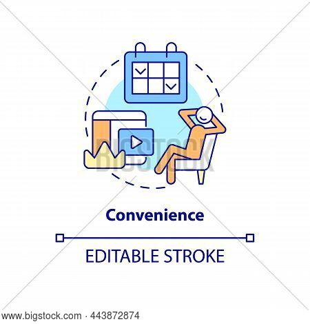 Convenience Concept Icon. Media Service. Subscription Benefits Abstract Idea Thin Line Illustration.