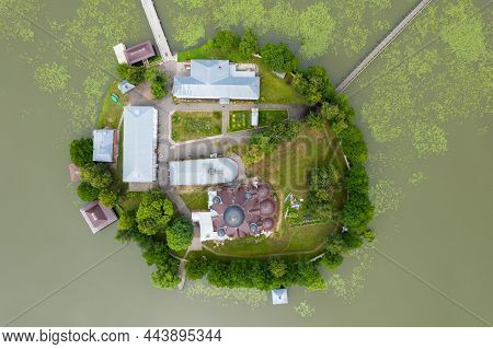 A Famous Orthodox Monastery In Russia Near The City Of Pokrov, Ostrovnaya Female Hermitage.