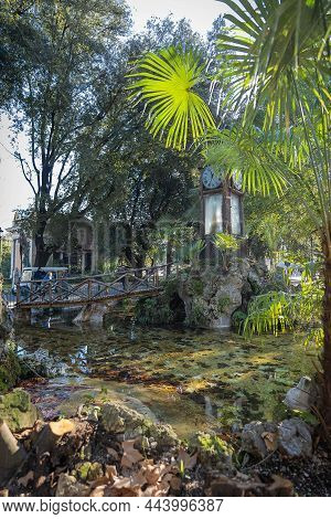 Unique Water Clock In Villa Borghese Gardens