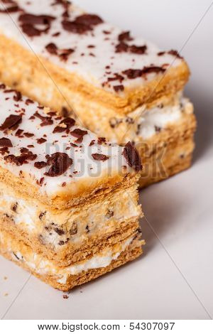 Stracciatella Cake With Chocolate Curls On Top