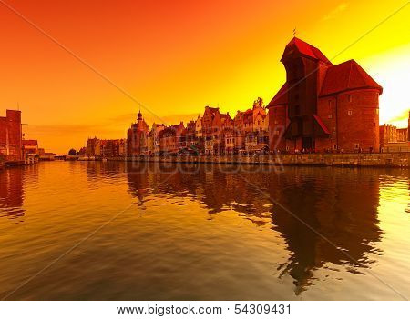 Sunset In Gdansk