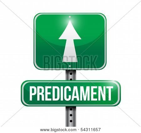 Predicament Road Sign Illustration Design