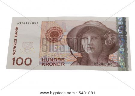 Cento corone norvegesi carta banca nota
