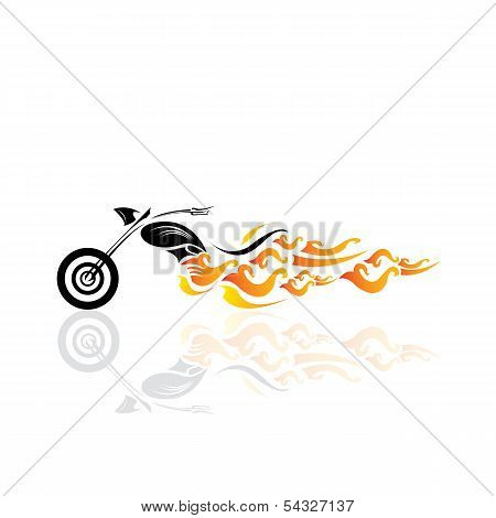 vector Silhouette of classic motorcycle. moto icon
