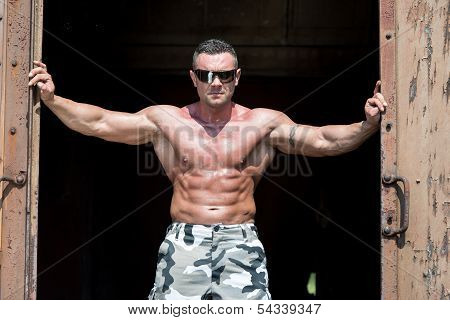 Man Rides A Old Train