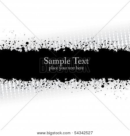 Gray Ink Grunge Banner.