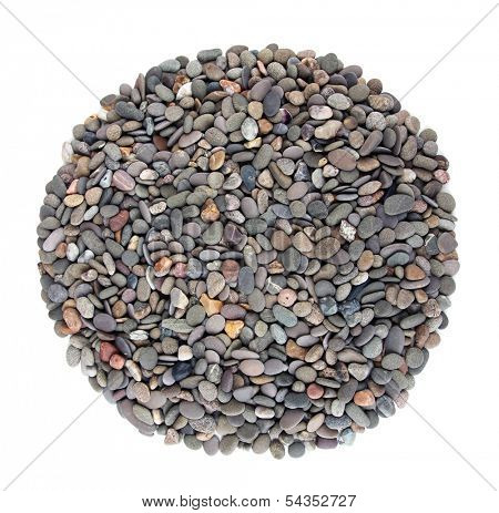 Small sea stones, isolated on white