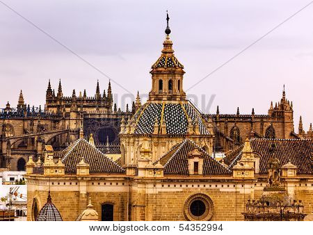 Church Of El Salvador Andalusia Seville Spain Under Stormy Skies