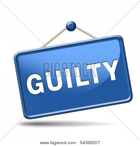 guilty guilt and convicted for a crime in court