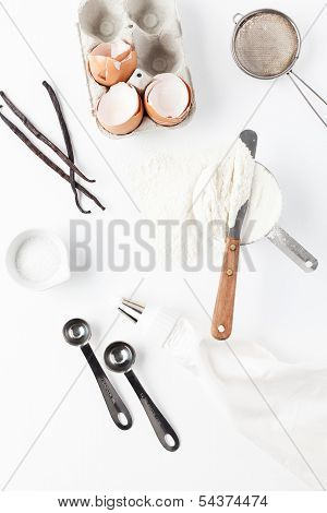 Assorted Baking Ingredients And Tools