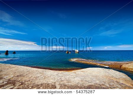 rocks and sea