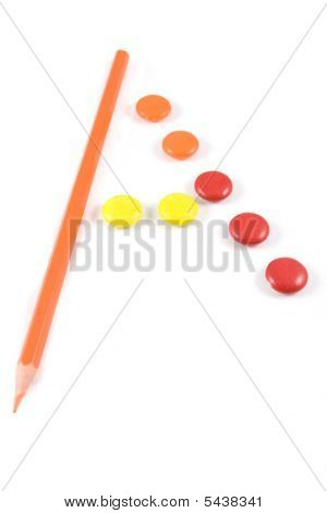 Letter A Made Of Colored Smarties