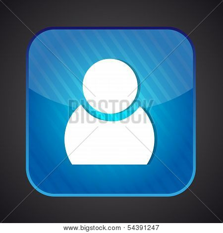 User icon - vector blue app button