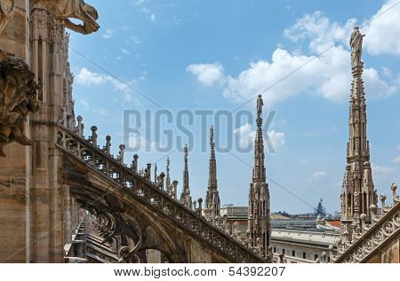The Roof Of Milan Cathedra (italy)