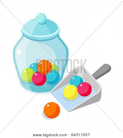 vector icon candy and bottle