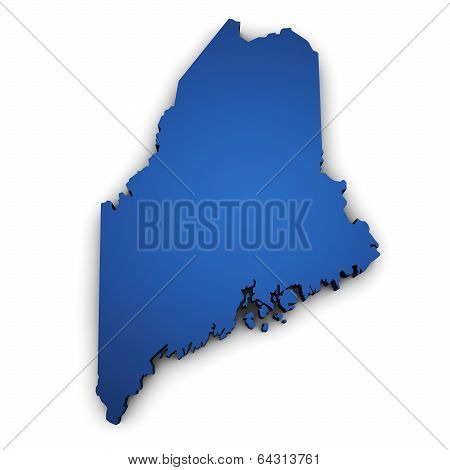 Map Of Maine 3D Shape