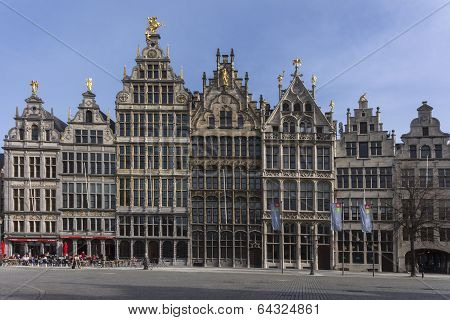 Facades On Antwerp Grand Place.