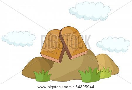 A vector illustration of ten commandments