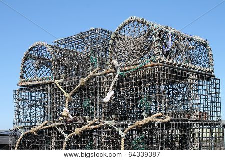 Lobster or creel pots neatly stacked