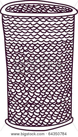 Vector illustration of a wastebasket