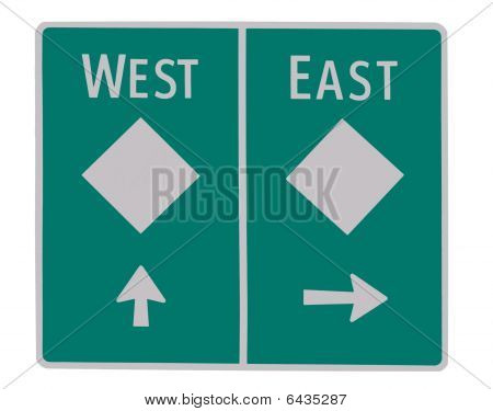 Road sign - East West,