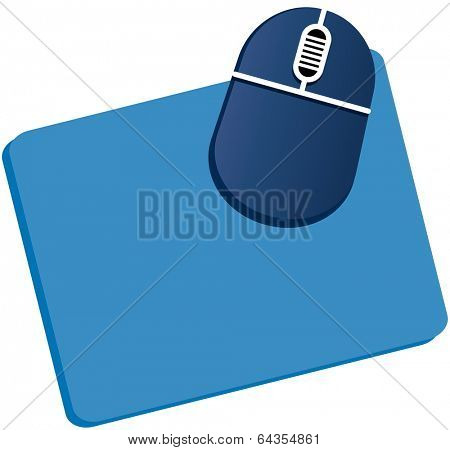 Vector illustration of a mouse and mouse pad