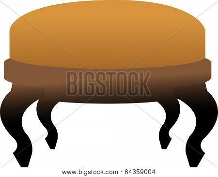 Vector illustration of round pouffe. 