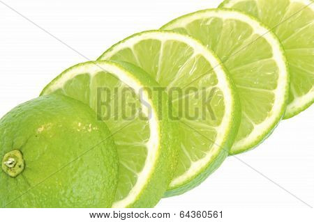 Citrus lime fruit isolated on white background cutout