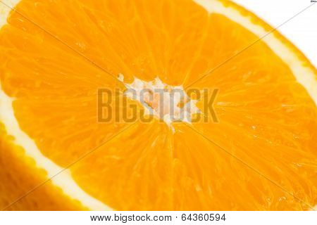 Oranges with slice and leaves isolated on a white background.